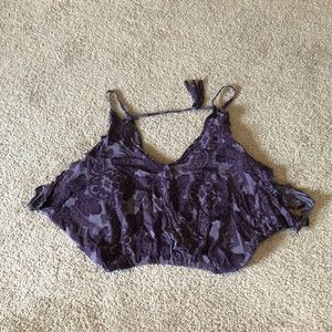 Purple Paisley Off the Shoulder Tank